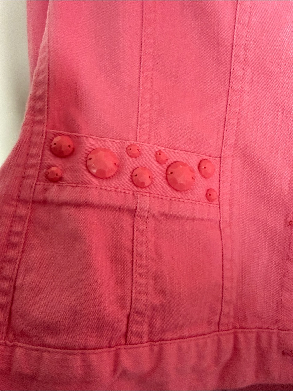 Ruby Rd. Pink Denim Jacket & Cropped Pants Set - Picture 3 of 11